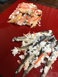 北の冬の食「ハタハタと鮭の飯寿司」